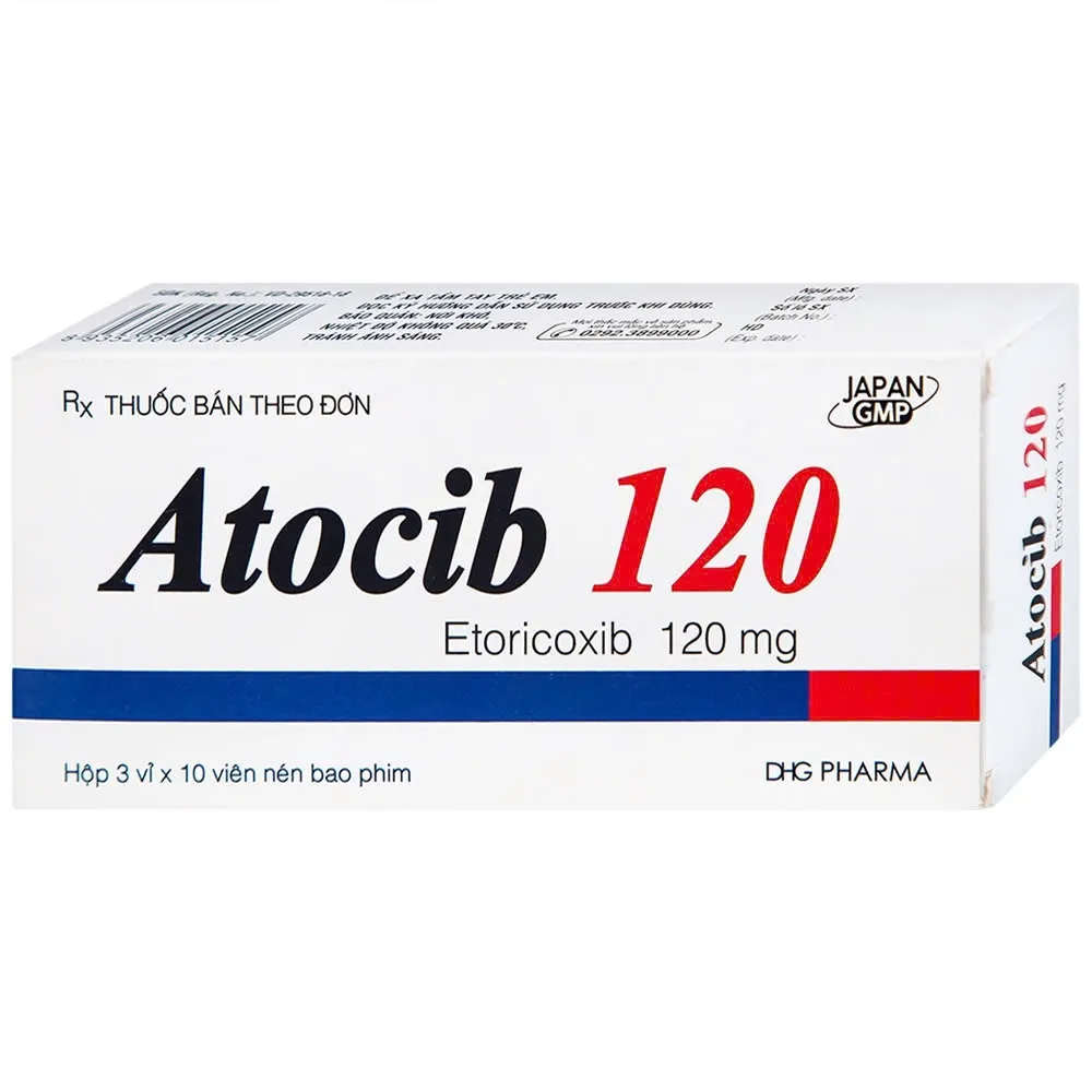 Atocib 120mg DHG (H/30v) - Thuốc điều trị thoái hóa khớp, viêm khớp dạng thấp (3 vỉ x 10 viên)